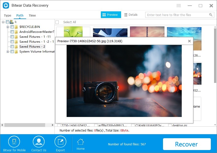 Recover photos by Bitwar Data Recovery