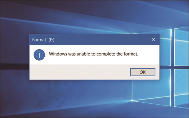 Windows was unable to format the disk