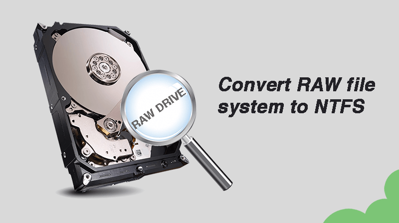 Convert RAW file system to NTFS