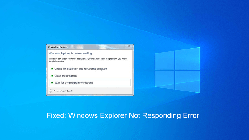 Windows explorer not responding_main