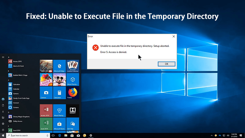 Unable to Execute File in the Temporary Directory
