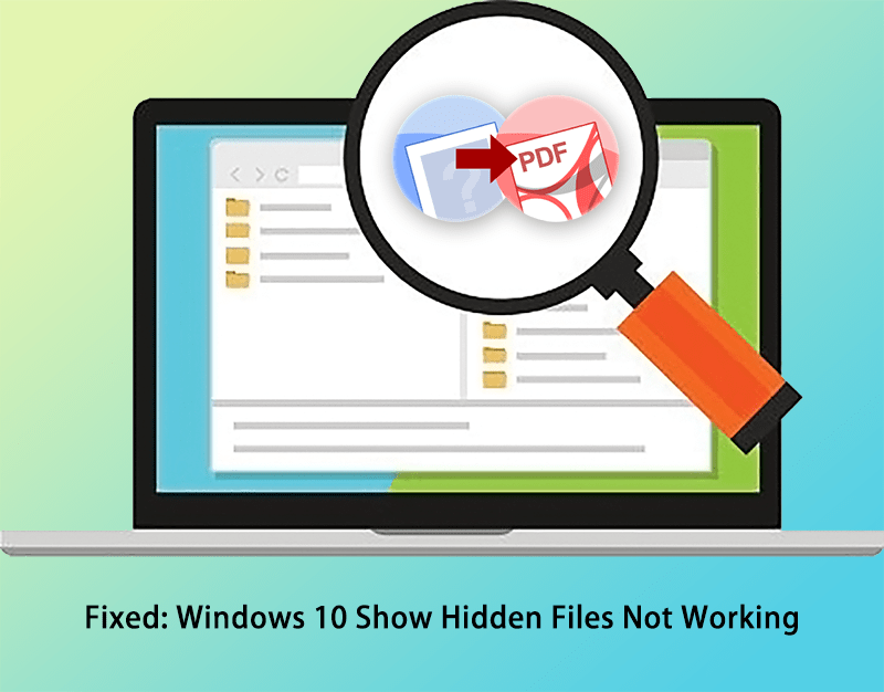 windows 10 show hidden files not working