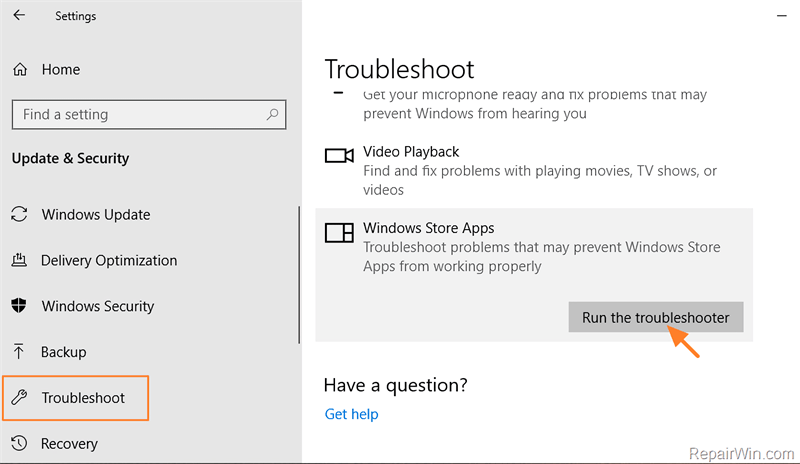 Troubleshooting Microsoft Store