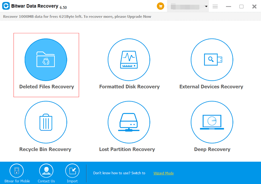 Deleted files recovery