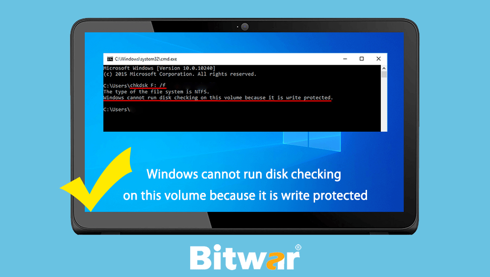 Windows cannot run disk checking on this volume because it is write protected