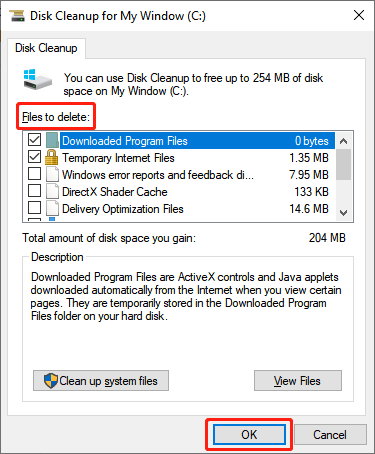 disk cleanup