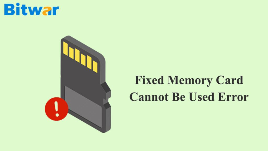 memory card cannot be used error image