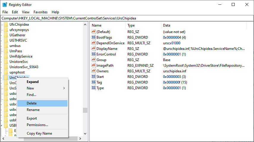 registry editor